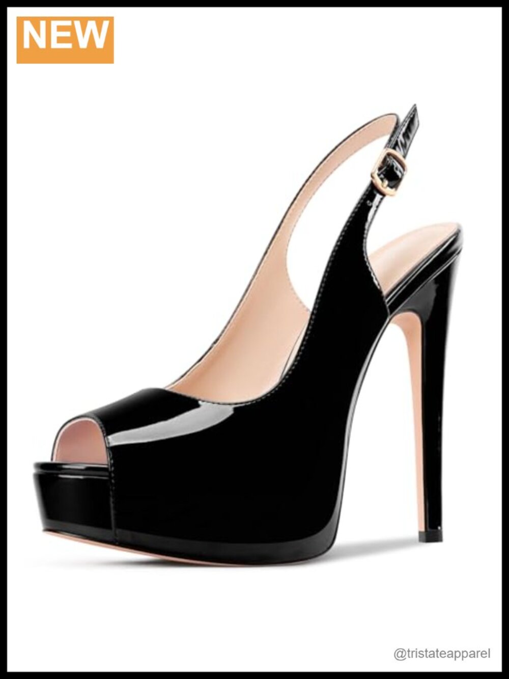 Women's Peep Toe Platform Stiletto Heels Slingback High Heel Pumps 5.1 Inch